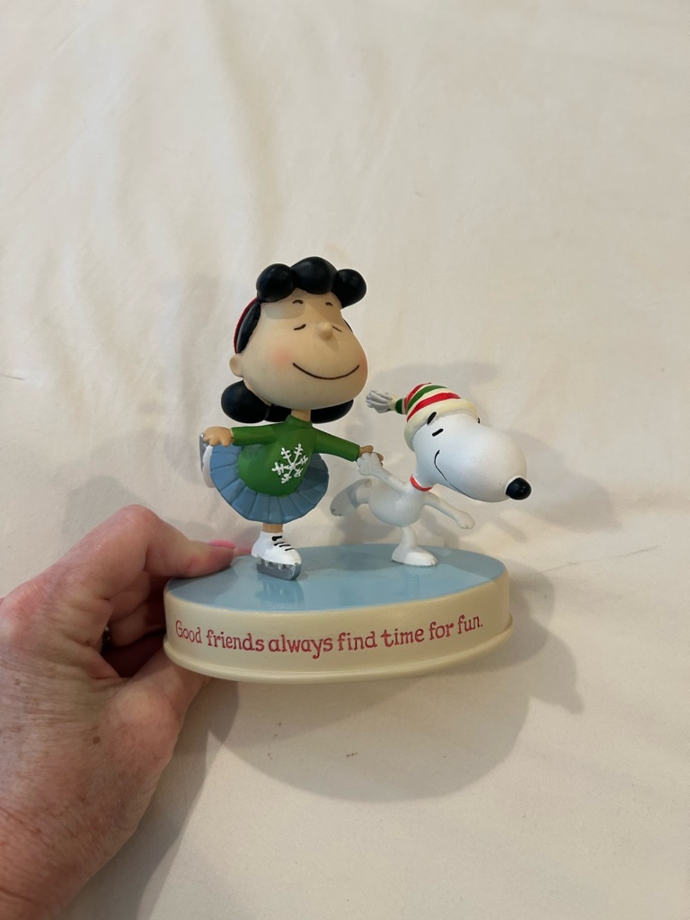 Peanuts Lucy & Snoopy Ice Skating Figurine - Festive Colors